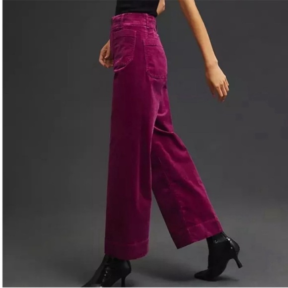 Anthropologie Maeve The Colette Corduroy Cropped Wide Leg Pants in Size 34 - Picture 3 of 7